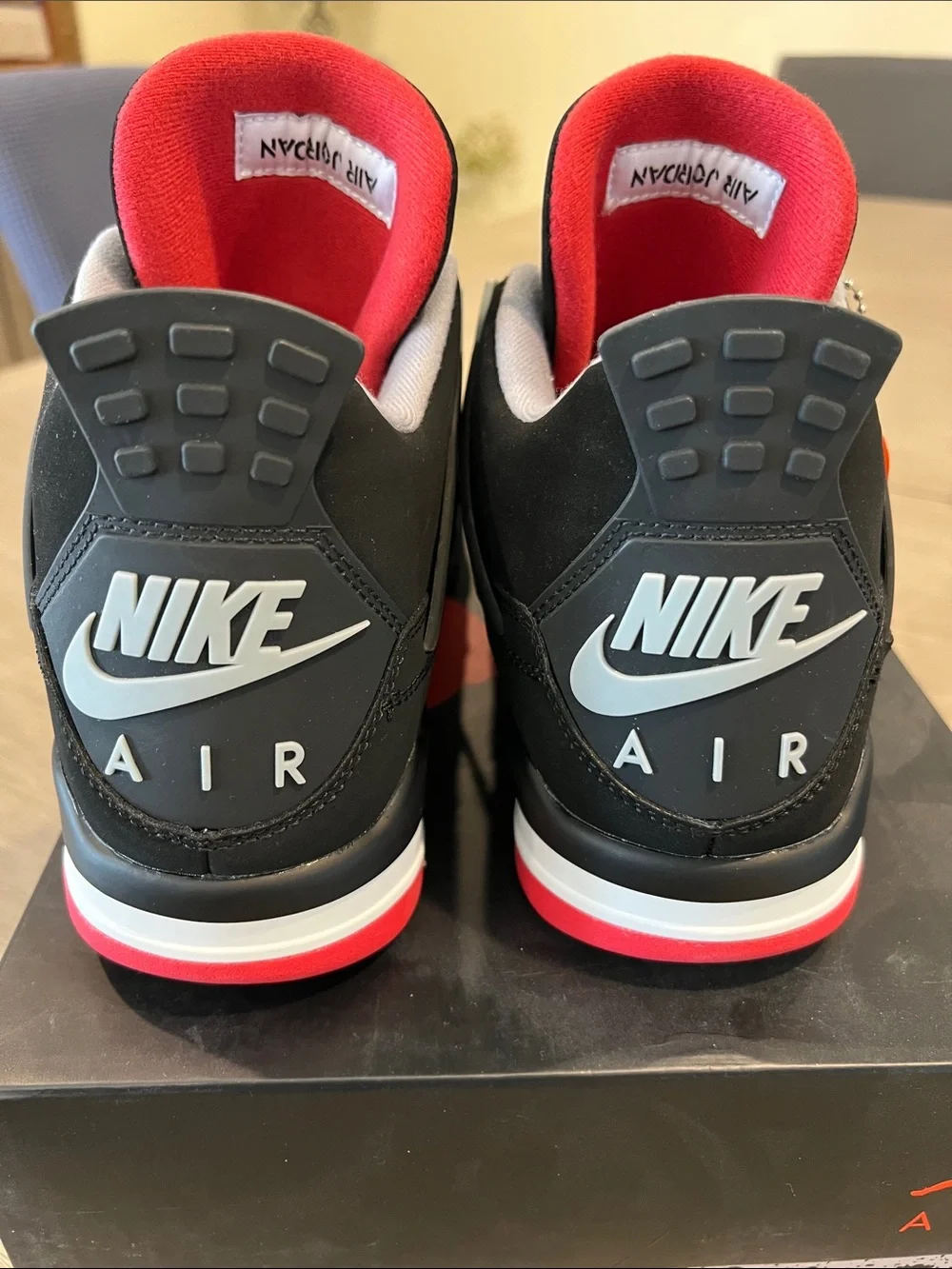 Jordan Black and Red High-Top Sneakers with Gray Accents